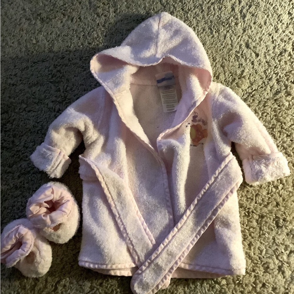 Just Born Terry Cloth Bath Robe with matching slippers